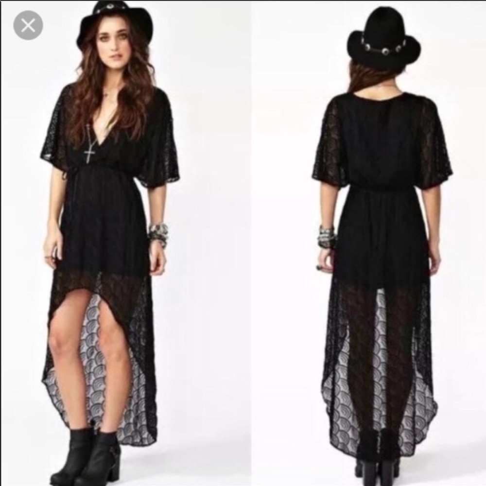 For love and lemons black high low dress